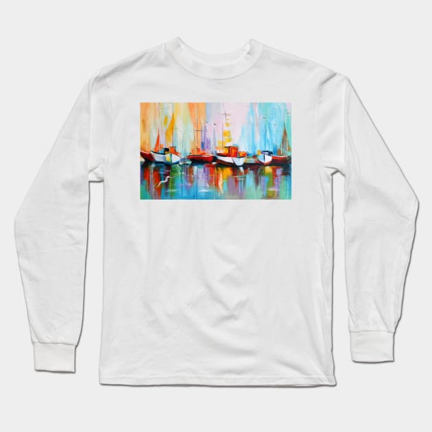 Boats Long Sleeve T-Shirt by OLHADARCHUKART